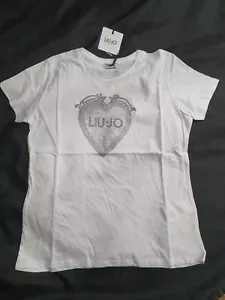 LIU JO maglietta t-shirt Donna WOMAN size L 100% cotone bianco\White - Foto 1 di 3