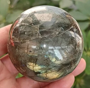373g Blue & Gold Flash LABRADORITE Crystal Sphere Ball Healing 1 - Picture 1 of 9