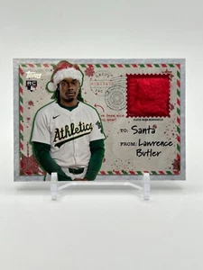 2024 Topps Holiday Lawrence Butler Red Glitter Santa Hat Relic #HRC-LB 01/10 RC - Bild 1 von 2