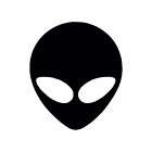 Alien head sticker X2, vinyl car sticker, laptop decal