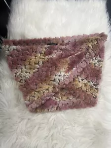 Faux Fur Infinity Scarf In Blush Brown Pink Travel Easy Anthropologie - Picture 1 of 6