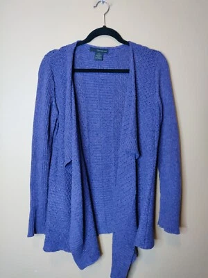 Calvin Klein Mujer S Cárdigan Morado Jaspeado Frente Abierto Mangas Largas Foto 1 de 4