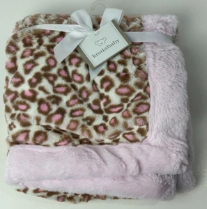 NUEVO CON ETIQUETAS Koala Bebé Rosa Y Marrón Tostado Leopardo Guepardo Felpa Imitación Piel Manta Bebé - Imagen 1 de 6
