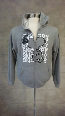 Peanuts Men's Gray Hoodie Full Zip Cotton Blend Size S - image 1 of 4