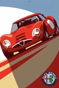 Alfa Romeo TZ 2 1965 Rennwagen Póster UV Neu Giclée Print My Favorite Alfa Design - Bild 1 von 3