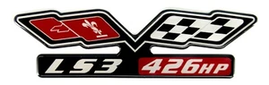 LS 3 / 426HP (FLAGS) EMBLEM Super Sized BLACK/SATIN - Picture 1 of 2