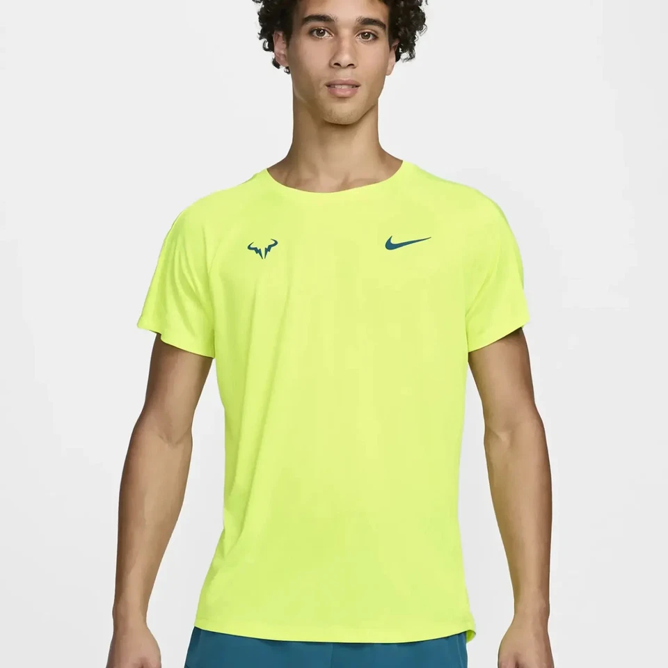 Nike Rafael Nadal Dri-fit Adv Tennis Shirt Top Men's L FD5409-702 Volt