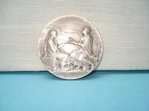 SEMPER LOVE WEDDING MEDAL - O.ROTY Signed Silver - Picture 1 of 11