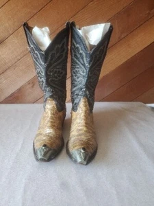 VTG TONY LAMA Exotic RINGTAIL LIZARD Western Cowboy Boots sz 7B X88003 E9 - Picture 1 of 19
