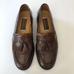 Mens Hand Crafted Brown Dress Shoes Size 9.5 JOHNSTON & MURPHY - Picture 1 of 11