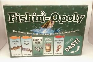 Fishin'-Opoly - Fishing Monopoly Hook Line Sinker Family Board Game - BRAND NEW