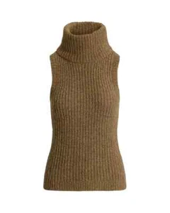 Lauren Ralph Lauren Wool-Blend Sleeveless Turtleneck Sweater M - Picture 1 of 10