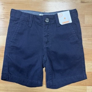 Gymboree Boys Prep Fit Navy Blue Chino Shorts Size 4 Adjustable Waist Cotton - Picture 1 of 8