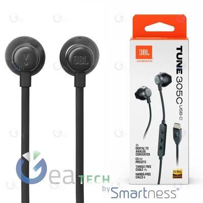 Auricolare JBL TUNE 305C Kopfhörer In-Ear Mit Kabel Mikrofon 3 Befehle Schwarz - Bild 1 von 3