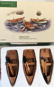 NUNCA USADO Dept 56 Village Accesorios BOTES DE REMOS DE MADERA Juego de 3 - 52797 Con Caja - Imagen 1 de 12