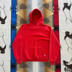 Vintage Russell Athletic Blank Hoodie Sweatshirt Size Medium Red USA Made 80s  - Bild 1 von 7