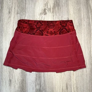 Lululemon Pace rival skirt in Cranberry/ Ziggy snake red tide Size 4R - Picture 1 of 10