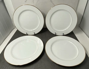 Set of 4 Anna Weatherley Simply Elegant Porcelain White Dinner Plates Gold 10.5" - Picture 1 of 6