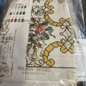 vintage permin cross stitch Kit Flowers Floral Danish - Picture 1 of 4