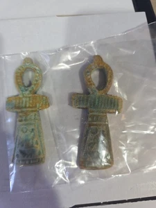 2x Vintage Ankh Schlüssel des Lebens Keramik Pottery Ägyptisch 3" - Bild 1 von 3