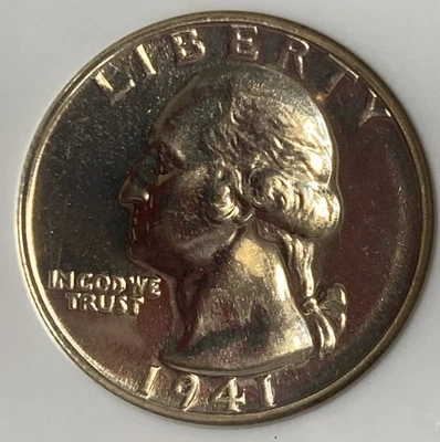 1941 - Washington Quarter Silver Proof - NGC PF64 Scarce - Exact Coin Imaged - Image 1 of 4