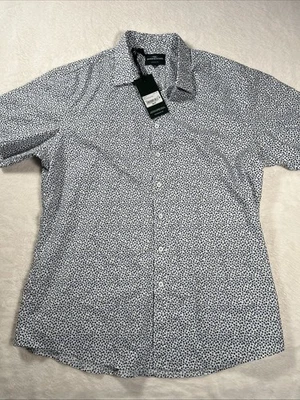 Рубашка мужская Rodd & Gunn 2XL с коротким рукавом геометрическая рубашка на пуговицах спортивная посадка НОВАЯ - Изображение 1 из 4