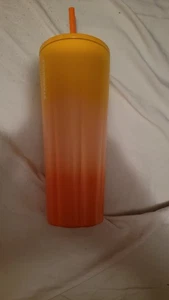 Starbucks Edelstahl Tumbler 24 oz Ombre Orange Gelb Strohhalm Cold Cup 2023 - Bild 1 von 1
