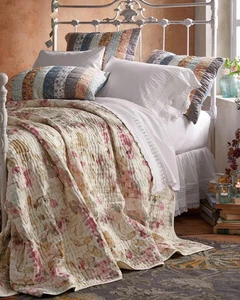 Sundance Catalog Quilt King JASMINE BLOOM Floral Print Cottage NEW Bedspread - Picture 1 of 3