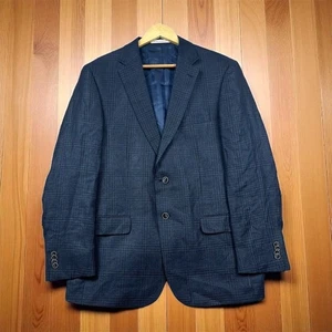Joseph Abound Men's Blue Plaid Sport Coat Blazer Size 43 Reda Fabric - Picture 1 of 19