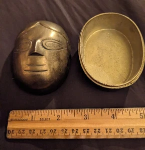 THE BOMEL COLLECTION BRASS FACE TRINKET BOX GAURI LADY GODDESS - Picture 1 of 16