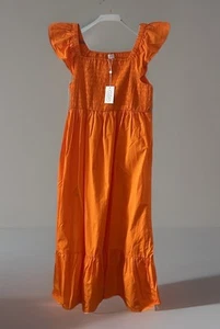 Mud Pie~ Lg. Orange Maxi~ Ruffle Sleeved~NWT  Dress - Picture 1 of 3