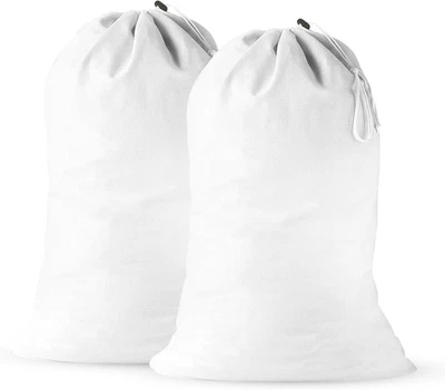 Bolsa de lavandería de algodón con cordón paquete de 2 bolsas de lona extra grandes 24 X 36 pulgadas nueva Foto 1 de 4