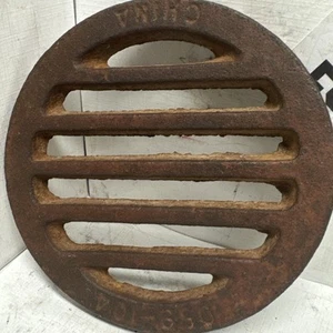 4" No Hub Yard Drain Cover-4" Round Floor Cast Iron Drain ~ 4 7/8" Diameter - Picture 1 of 4