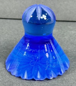 Signed Glass Cobalt Blue Paper Weight - Picture 1 of 18