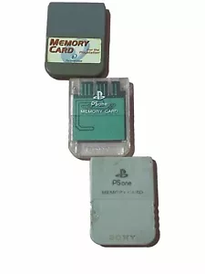 Official Sony Play Station 1 PS1 Authentic Memory Card OEM UnTested PS One 3 Lot - Picture 1 of 10