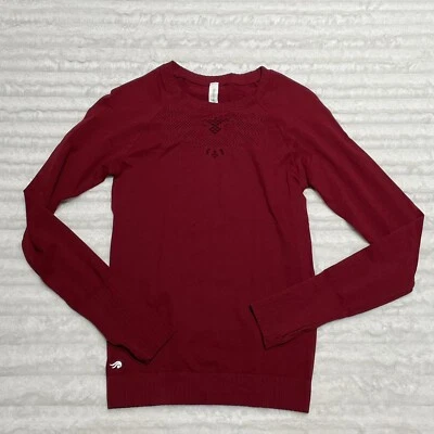 Ideology Womens Red Seamless Perforated Workout Activewear Shirt Tops Small S - Image 1 of 4