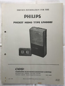 PHILIPS LFH0085 Pocket Memo INFORMATION SUR LE SERVICE LIVRET (original papier)