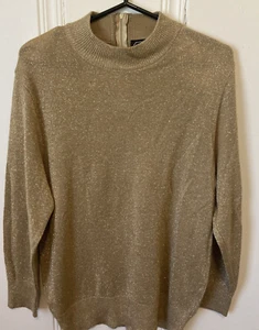 Vintage Rochelle California Pullover Oberteil Damen Gold Glitzer - Größe L - Bild 1 von 8
