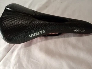 Vintage Selle Bassano Vuelta Fahrradsattel schwarz Leder Made in Italy schmal - Bild 1 von 9