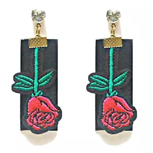 Red Rose Stud Earrings - Picture 1 of 2