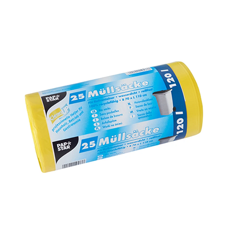 Papstar Müllsäcke HDPE 120L gelb - Bild 1 von 1