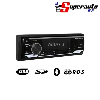 MACROM M-DL4100BT Autoradio 1 DIN RDS Bluetooth USB SD M DL 4100 BT - Immagine 1 di 4