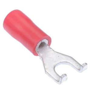50 x Red 4.3mm Insulated Flanged Fork Crimp Terminal - Picture 1 of 1