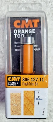CMT Orange Tools 806.127.11 Flush Trim Bit Carbide Tipped Z2 1/4" Shank - New - Image 1 of 4