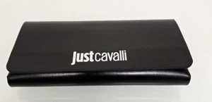 NEW Justcavalli Eyeglass Black leather case with cloth - Picture 1 of 5