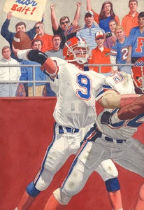 SHANE MATTHEWS FLORIDA GATORS ORIGINAL PAINTING - Foto 1 di 1