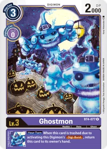 Juego de cartas coleccionables Ghostmon BT4-077 R Great Legend Digimon - Imagen 1 de 2