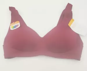 Warners No Side Effects Wireless Bra S Underarm & Back Smoothing RA2231A Maroon - Picture 1 of 8