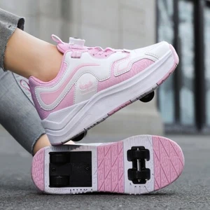 Roller skates kid sport 4 wheels sneakers boy quad skates girl skating shoes - Picture 1 of 18