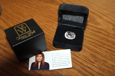 ANILLO Victoria Wieck HSN Ovalado Amatista y Topacio Blanco Plata de Ley 925 Talla 8.5 Foto 1 de 4